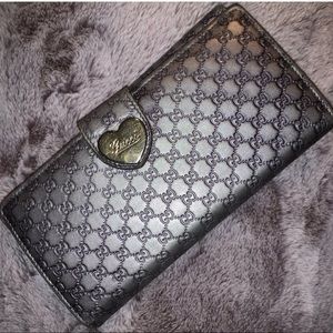 EUC Micro Guccissima Silver Leather Wallet